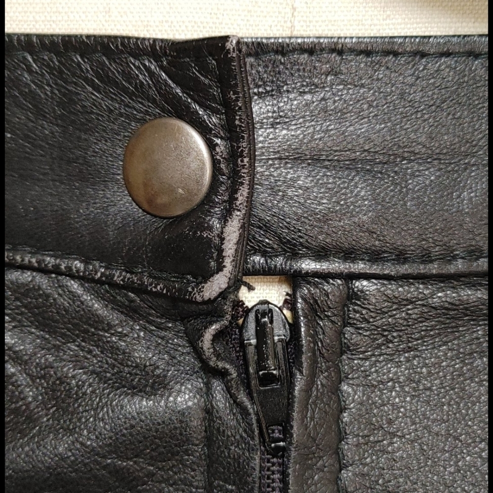 Vintage Designer Layered Leather Black Lambskin Skirt - Picture 8 of 15